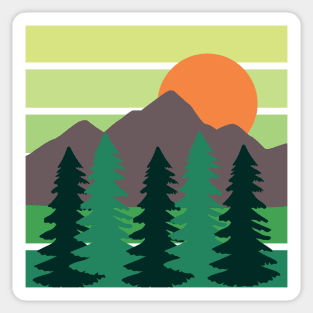 MOUNTAIN LANDSCAPE ILLUSTRATION Sticker